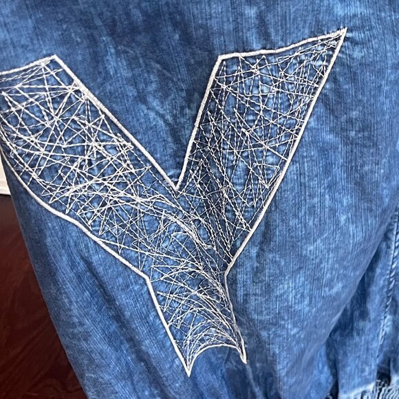 NWT M’ De Pompadour Oversized Denim Dress. Artistry Details Size 18 - Picture 13 of 16